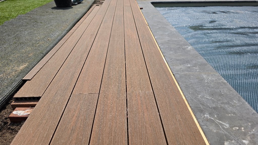 Composiet terras planken 110m, Tuin en Terras, Terrasdelen en Vlonders, Ophalen, Zo goed als nieuw, Composiet