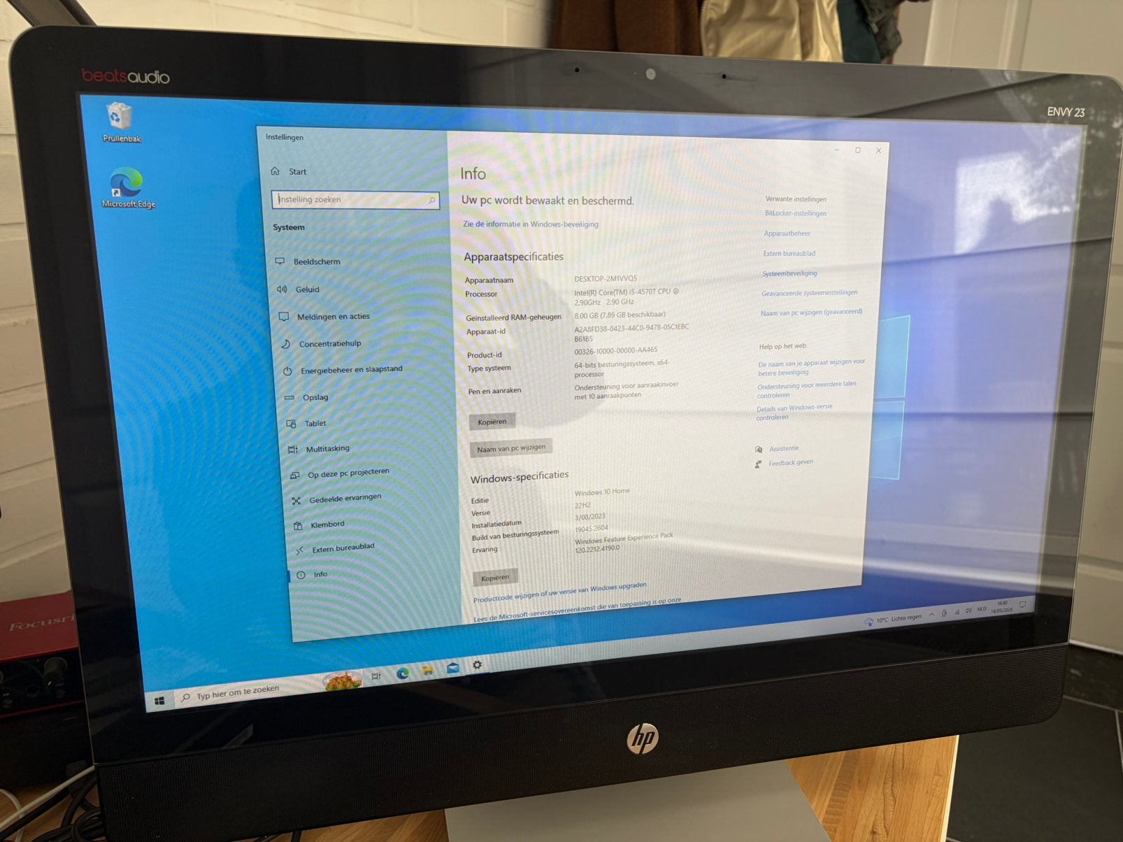 Hp envy touchscreen, Ophalen, Gebruikt, HDD, 2 tot 3 Ghz