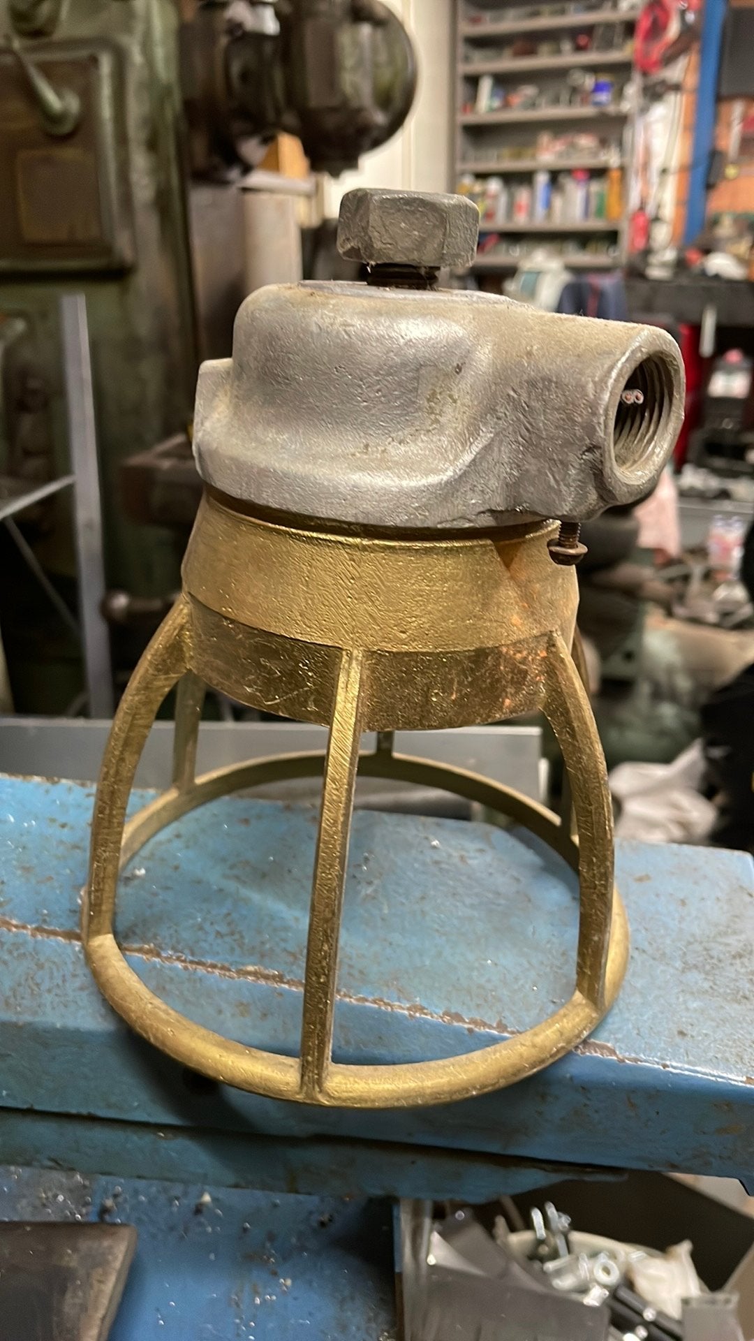 Oude industriele messing lampen, Ophalen of Verzenden