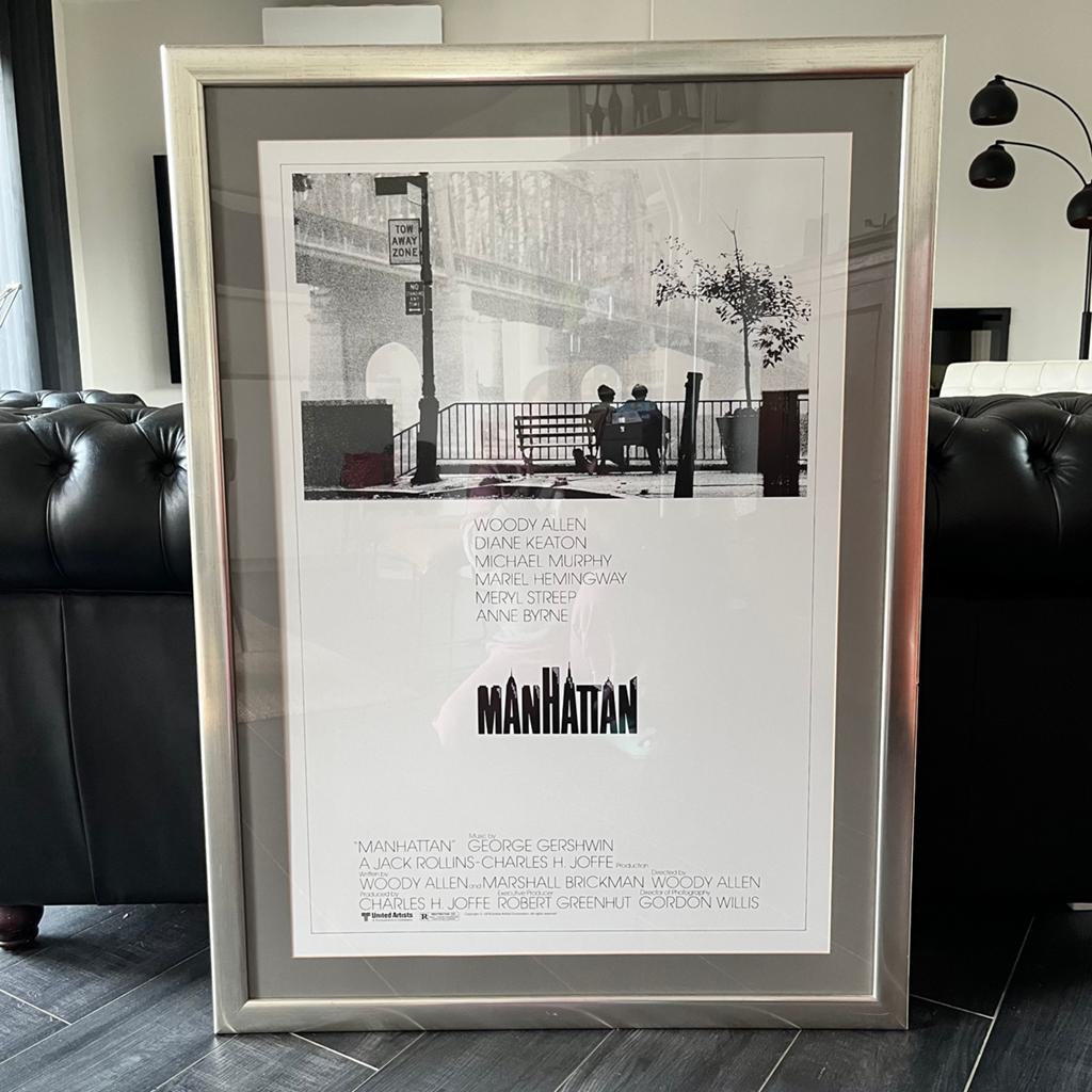 Prachtige Originele vintage Filmposter 'Manhattan' (1979), Rechthoekig Staand, Met lijst, Deurposter of groter, Nieuw