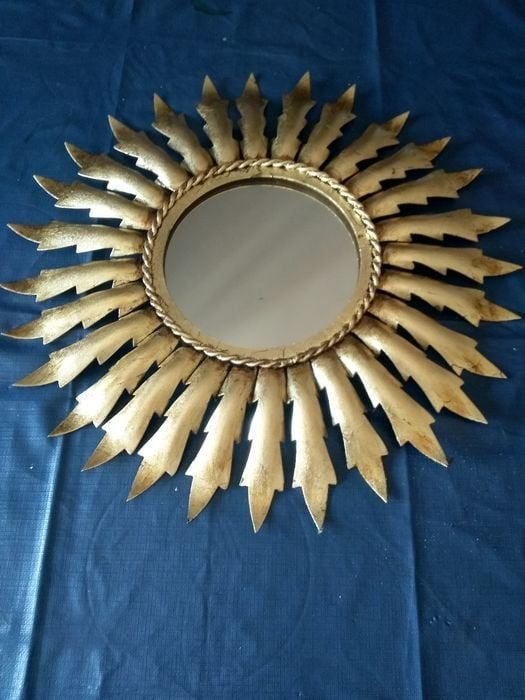 Miroir solaire vintage Espagne, années 1940-50, Antiquités & Art, Enlèvement ou Envoi