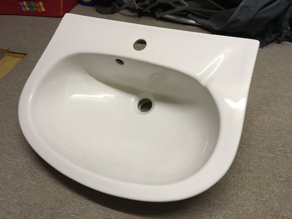 Witte porseleinen lavabo - perfecte staat, Enlèvement, Comme neuf, Lavabo
