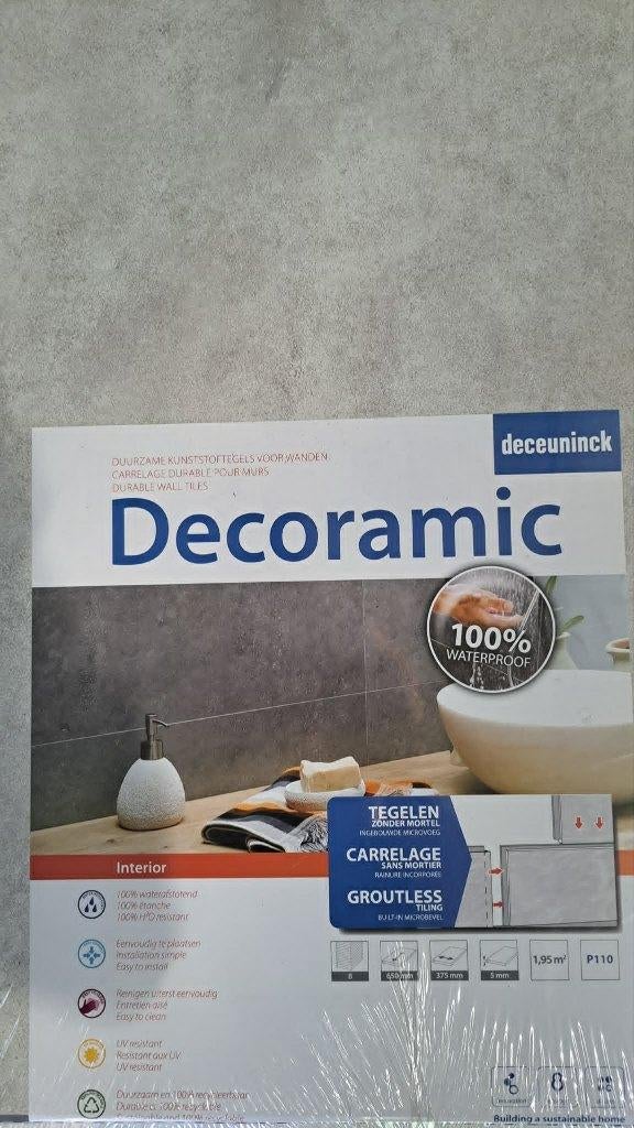 3 Pakken Deceuninck Decoramic Wandtegels – Stone White, Doe-het-zelf en Bouw, Tegels, Ophalen, Wandtegels, Nieuw, 5 tot 10 m²