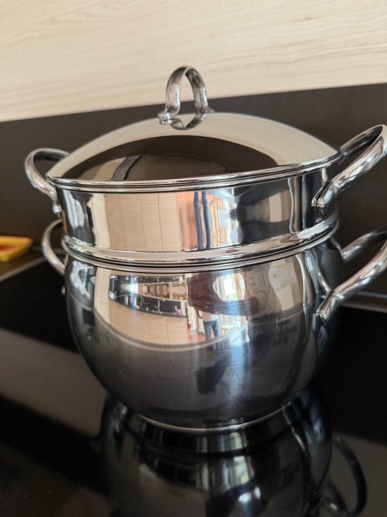 Cuiseur à pâtes/Faitout Lagostina 22 cm-tous feu-Inox 18/10, Enlèvement, Utilisé, Inox