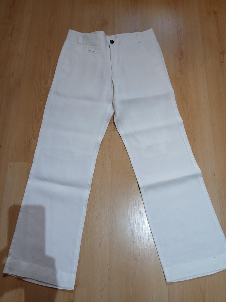 Witte linnen broek maat 36., Ophalen, WE, Wit, Zo goed als nieuw