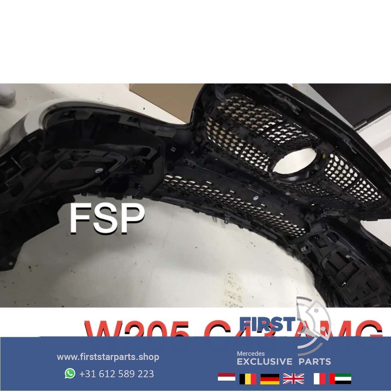 W205 C205 C43 AMG FACELIFT VOORBUMPER Mercedes C Klasse 2020, Gebruikt, -, Voor, Ophalen of Verzenden