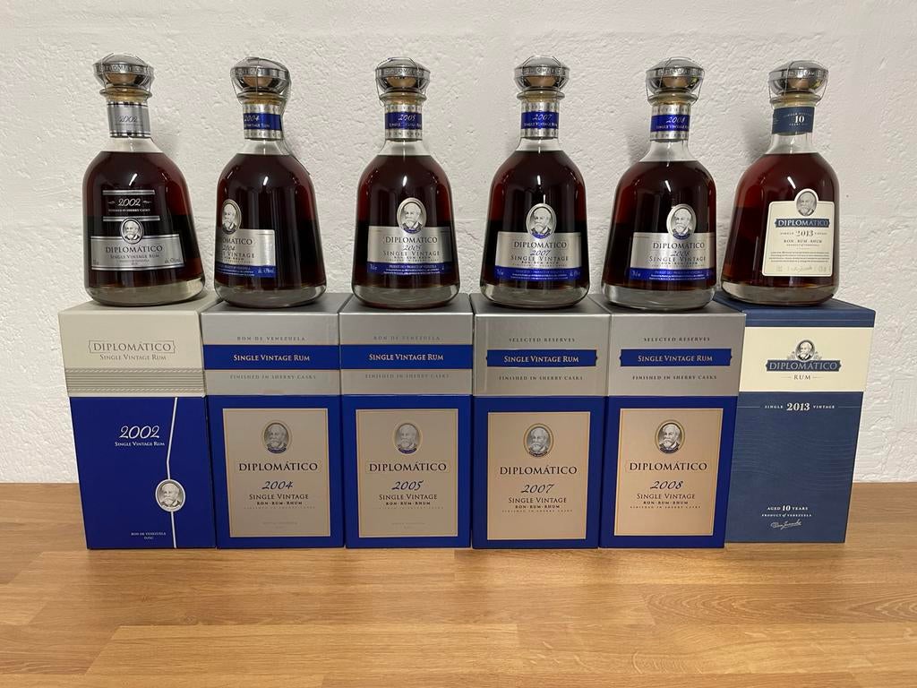 Diplomatico rum single vintage collectie 6 flessen, Ophalen, Nieuw, Overige typen