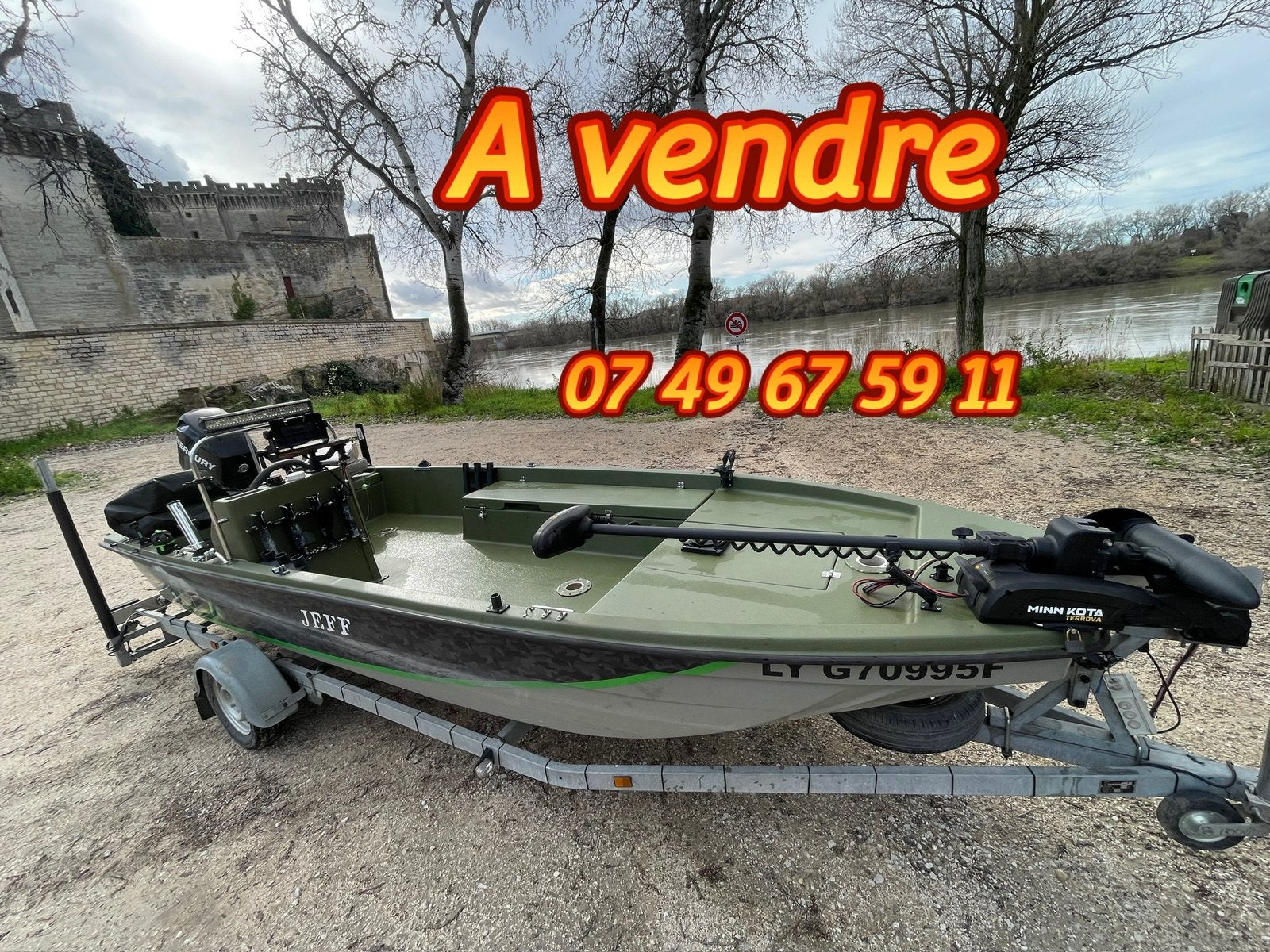 Motorboot voor vissers, Watersport en Boten, Ophalen, Overige merken, Gebruikt, Elektrische start