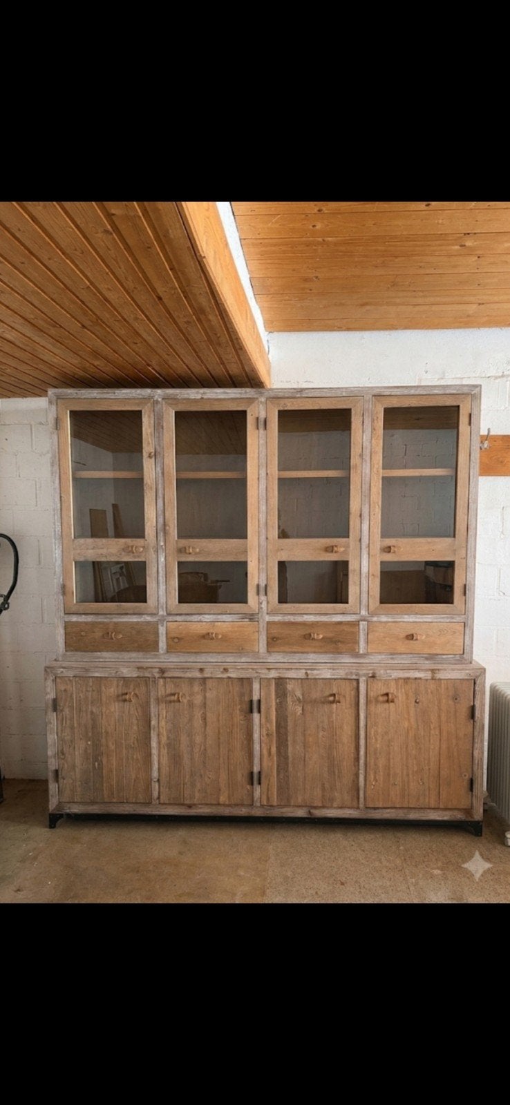 landelijke vitrine kast ., Ophalen, 200 cm of meer, Met lade(s), 200 cm of meer