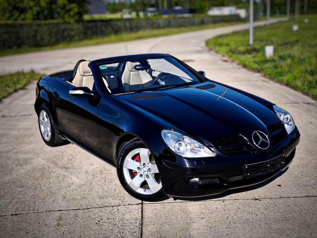 Mercedes-benz slk200 cabrio, Auto's, Mercedes-Benz, Beige, Cabriolet, Lederen bekleding, Zwart