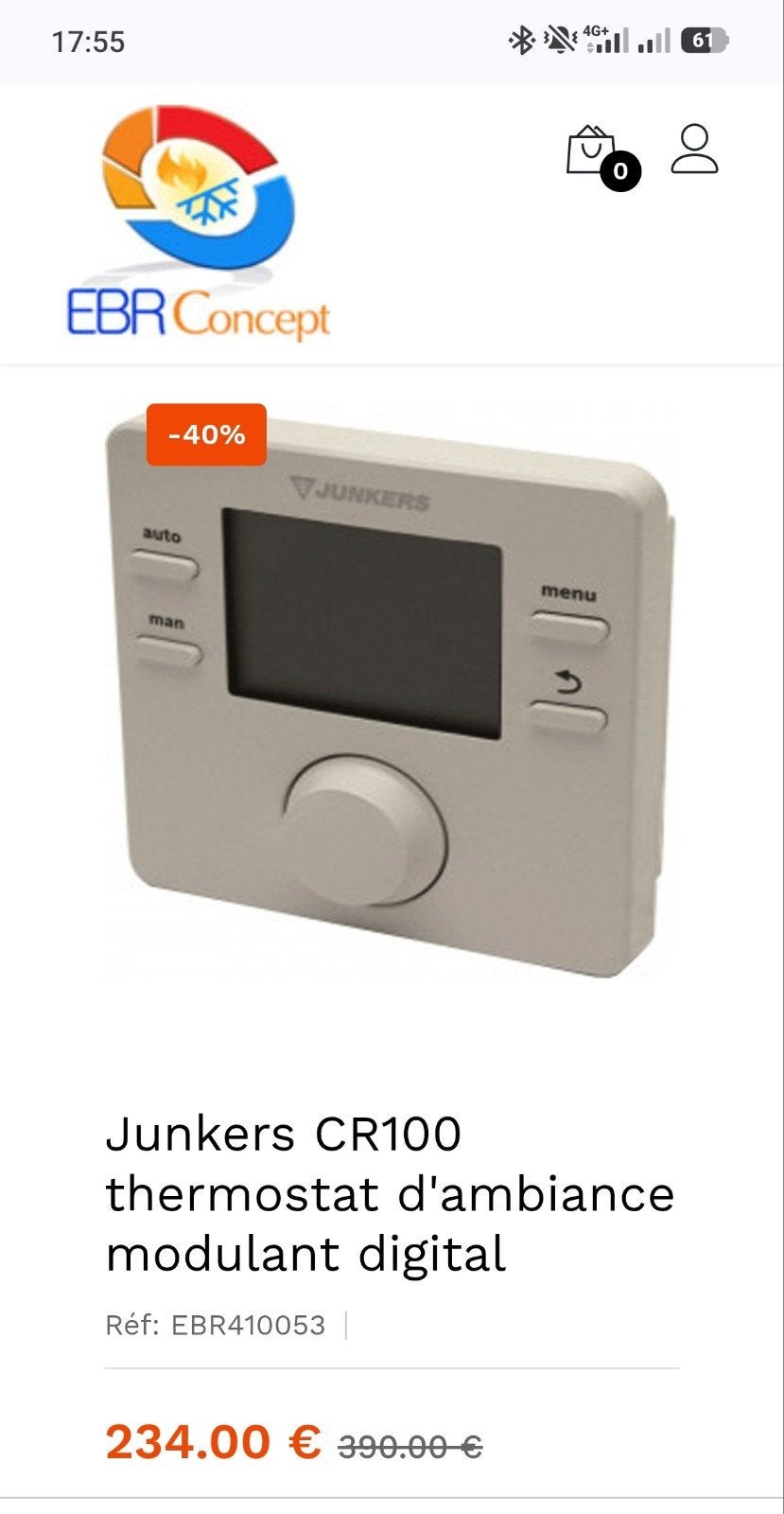 Thermostat Junkers cr100