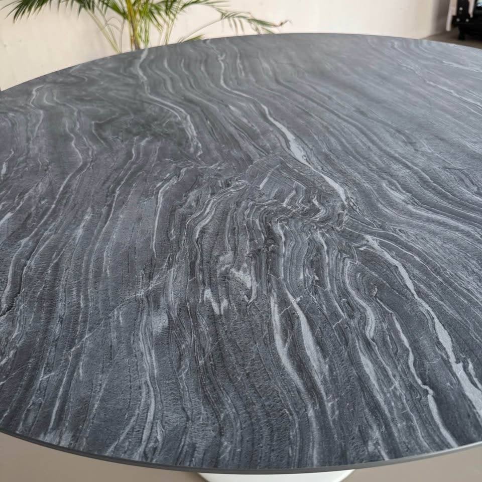 Table ronde Tulipo Ø120 – plateau céramique effet marbre, Maison & Meubles, 100 à 150 cm, Cinq personnes ou plus, Rond, 100 à 150 cm