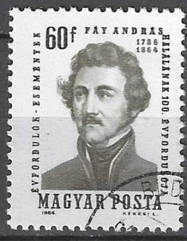 Hongrie 1964 - Yvert 1682 - Andras Fay (ST), Envoi, Affranchi