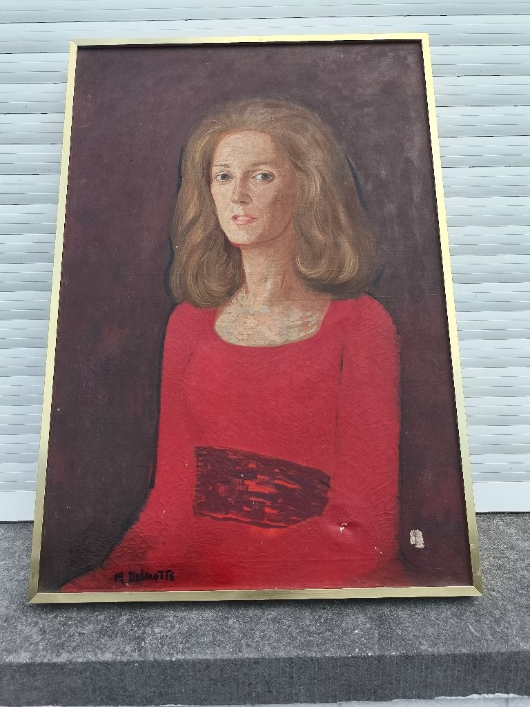 Huile sur toile signe marcel Delmotte, Antiek en Kunst, Ophalen of Verzenden