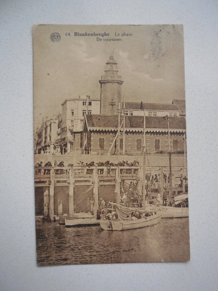 postkaart Blankenberge Vuurtoren, Verzamelen, Ophalen of Verzenden, Voor 1920, Gelopen, West-Vlaanderen