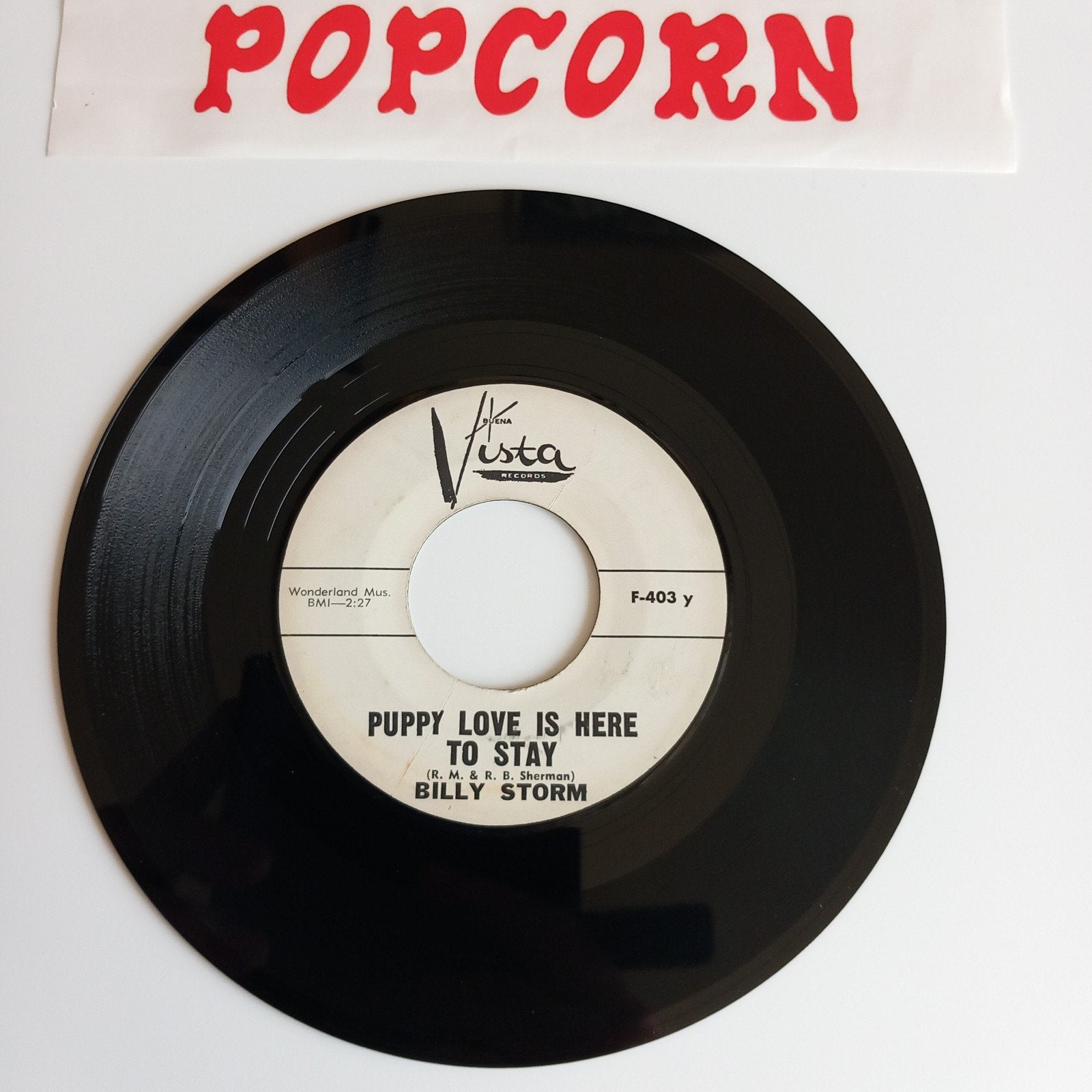 BILLY STORM. PUPPY LOVE IS HERE TO STAY+ PUCH OVER. 1962. 45, Ophalen of Verzenden