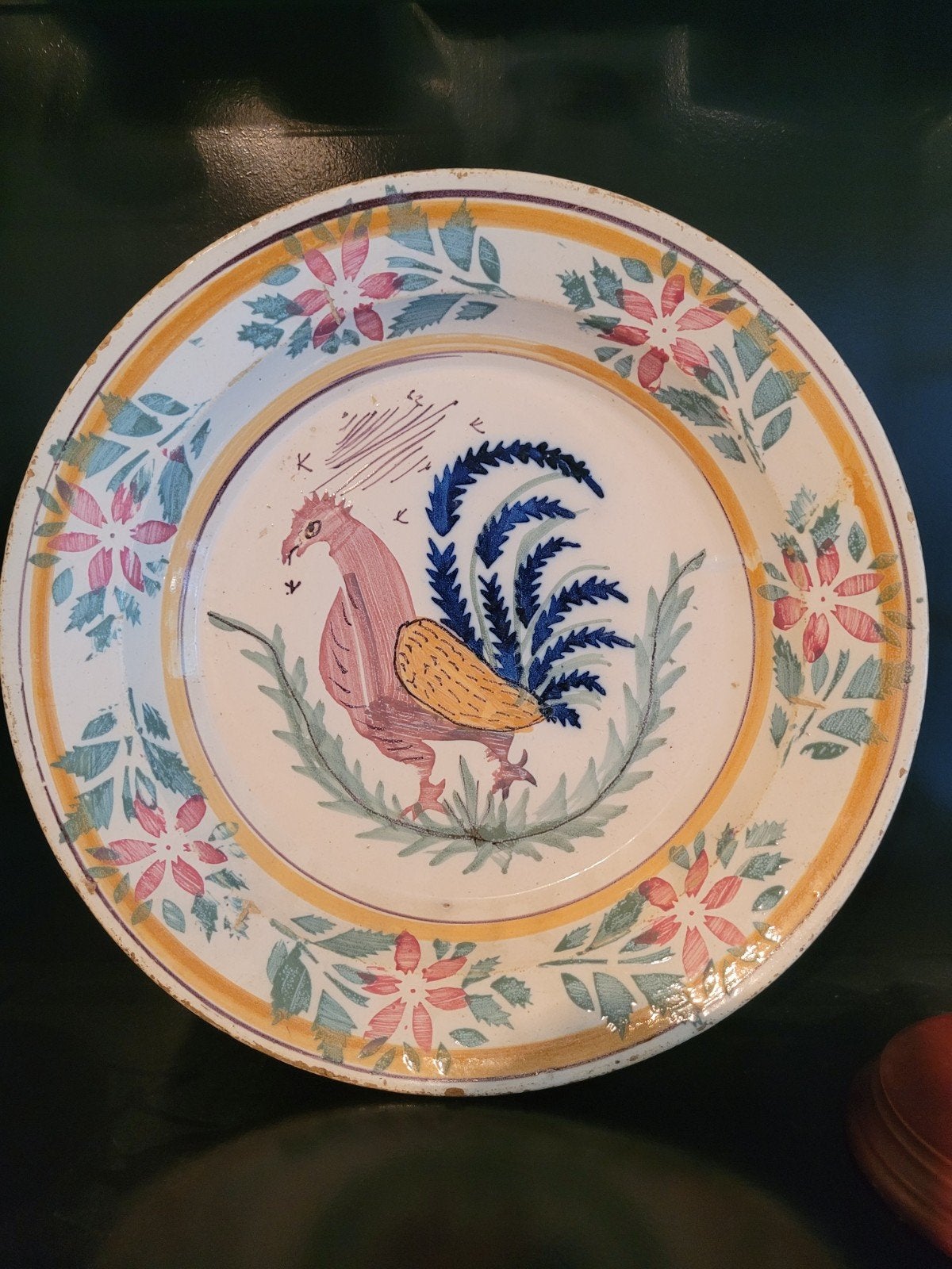 Très ancienne assiette murale portugaise 33cm, Enlèvement