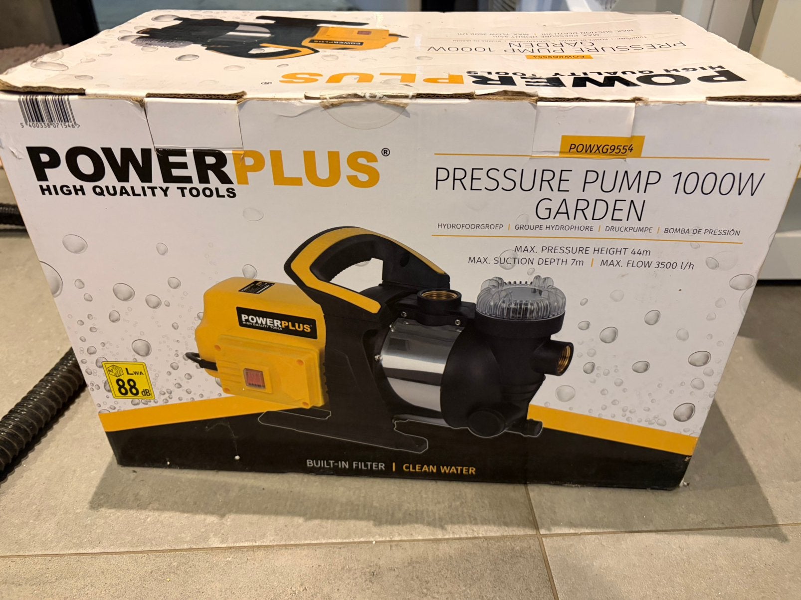PowerPlus POWXG9554 Pressure Pump 1000W Garden, Tuin en Terras, Heggenscharen, Ophalen, Zo goed als nieuw