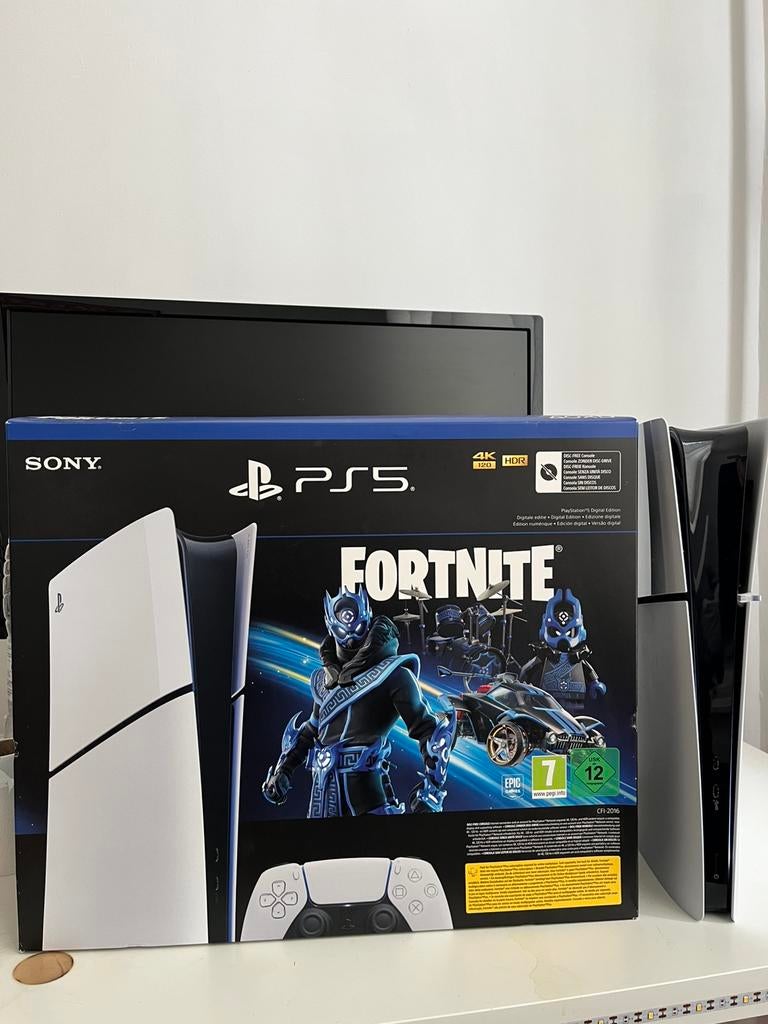 PS5 Digital Edition Fortnite Bundle – nette staat + doos, Ophalen, Zo goed als nieuw, Playstation 5