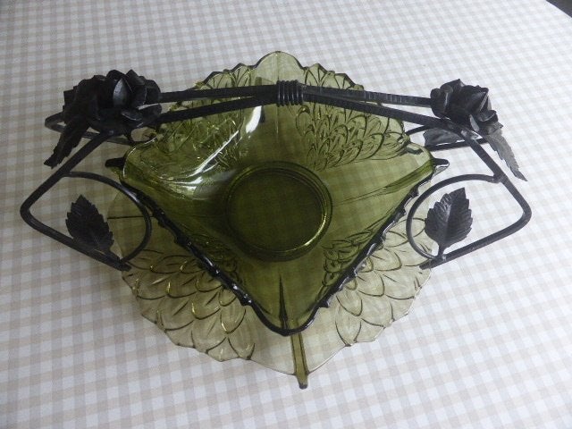 art deco schaal met metalen frame, Ophalen