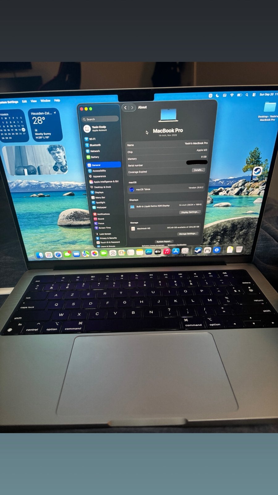 Macbook Pro M3, Informatique & Logiciels, Enlèvement ou Envoi, 8 GB, 512 GB, Comme neuf