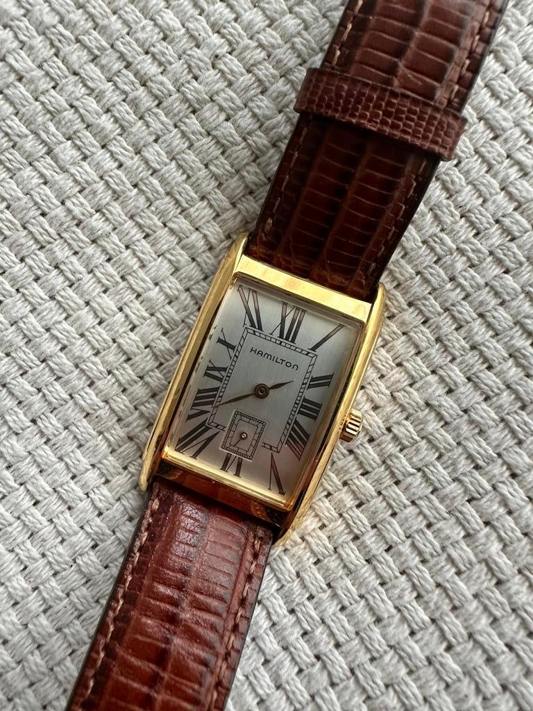 Hamilton vintage quartz horloge, Handtassen en Accessoires, Overige materialen, Met bandje, Polshorloge, 1960 of later