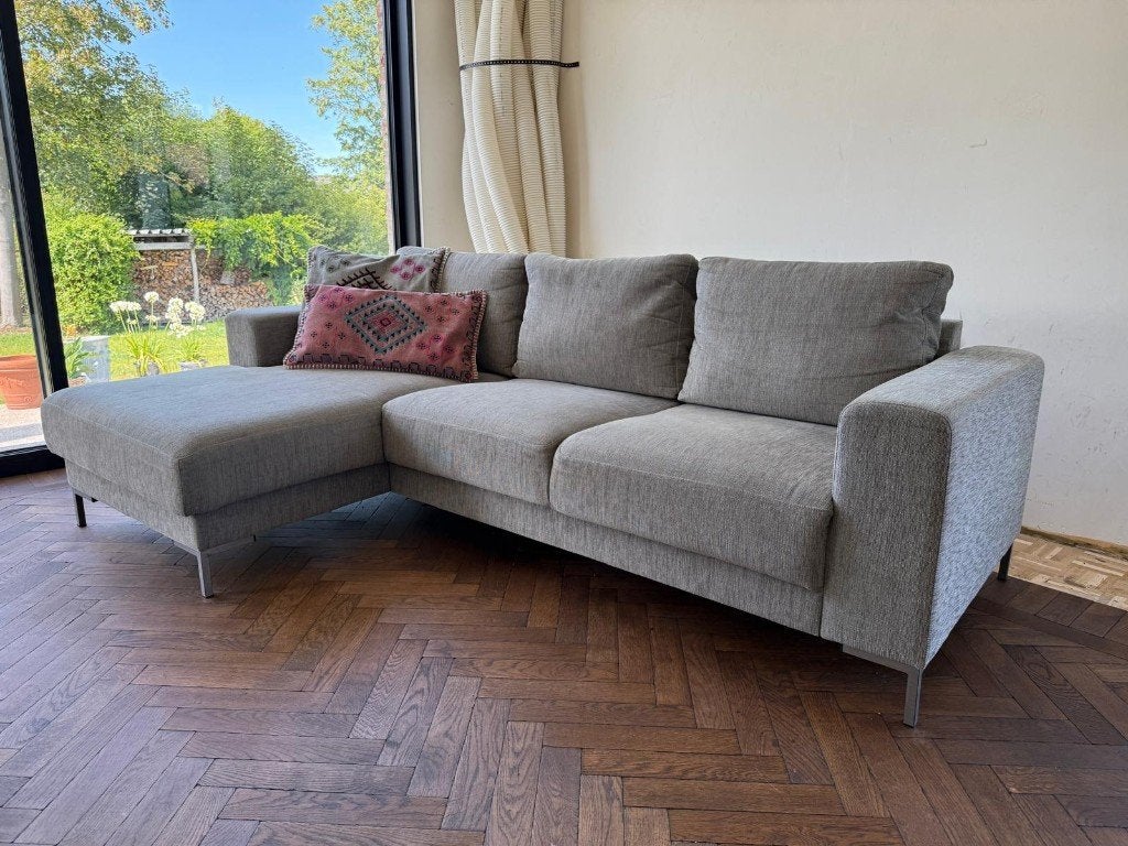 3-zitsbank met chaise longue, 200 à 250 cm, Comme neuf, Enlèvement, Modern
