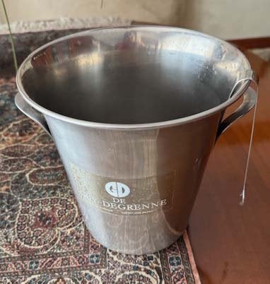 nieuwe Champagne-wijnkoeler G. Degrenne + ijs tang -p. staat, Vintage, Nieuw, Ophalen of Verzenden, Guy Degrenne