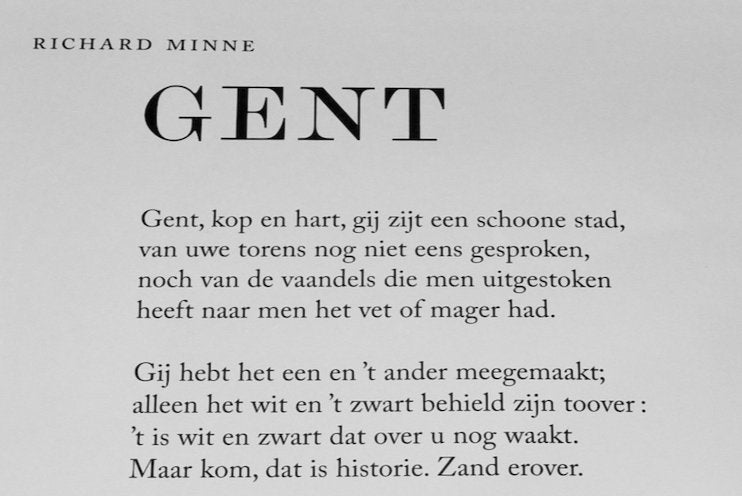 Poster gedicht Stad Gent, Nieuw, Ophalen of Verzenden, Richard Minne, Eén auteur