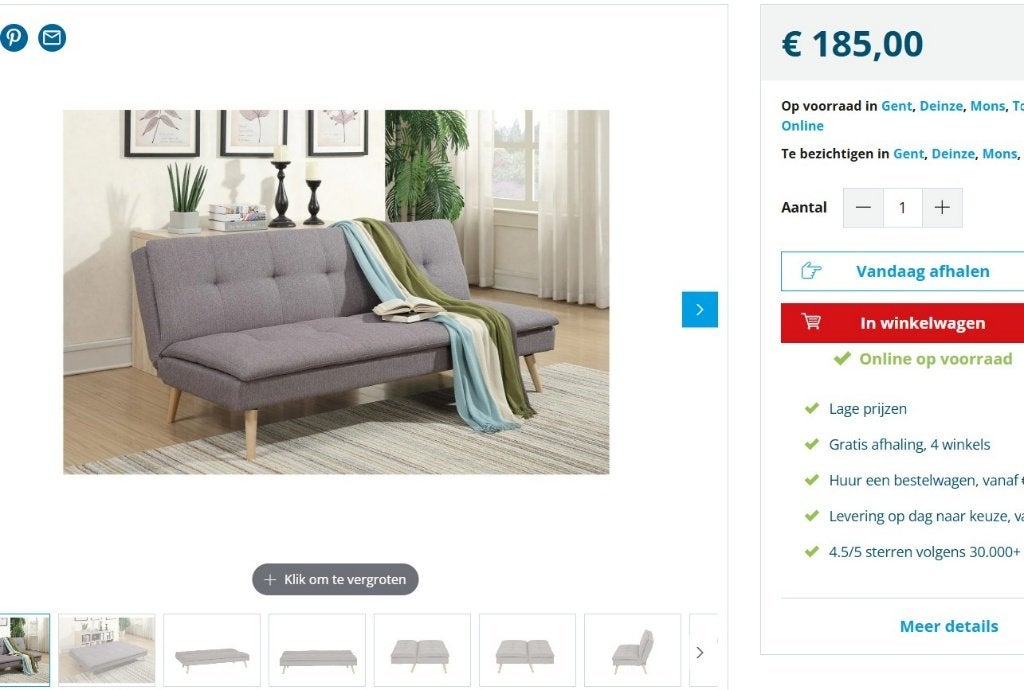 Zetelbed Fjord Weba, Ophalen, Gebruikt