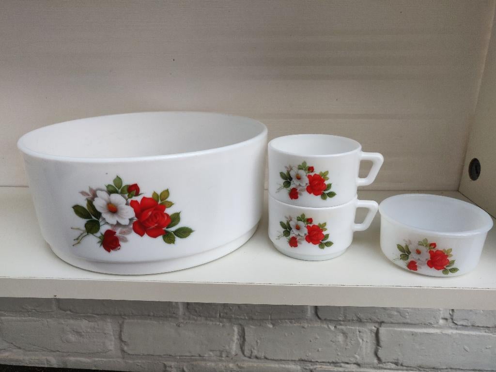 Coffret Arcopal Wild Roses et Rose de France, Enlèvement, Utilisé