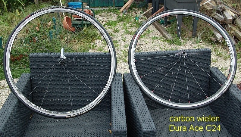 Carbon wielen DURA ACE c24 (bandjes)., Ophalen