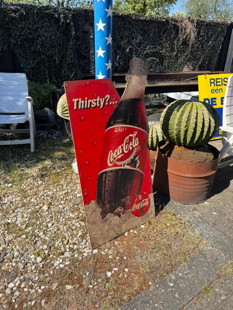 Groot Coca Cola reclamebord, Verzamelen, Ophalen, Gebruikt, Reclamebord