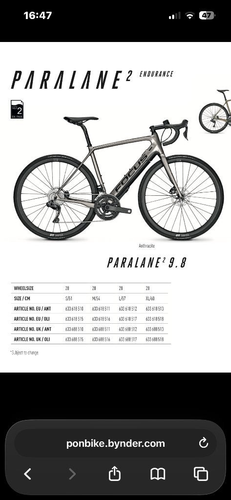 Focus Paralane2 9.8 Elektrische koersfiets, Fietsen en Brommers, Gebruikt, Overige maten, Meer dan 20 versnellingen, Schijfrem