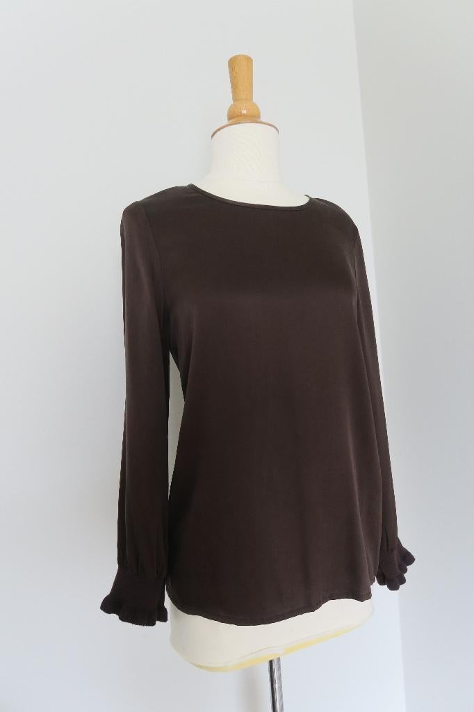 Bruine top/blouse - Xandres- M 34, Bruin, Ophalen of Verzenden, Zo goed als nieuw, Maat 34 (XS) of kleiner