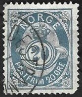 1 Postzegel Noorwegen 1885 Posthoorn- Niet gearceerd,, Postzegels en Munten, Ophalen of Verzenden, Noorwegen, Gestempeld