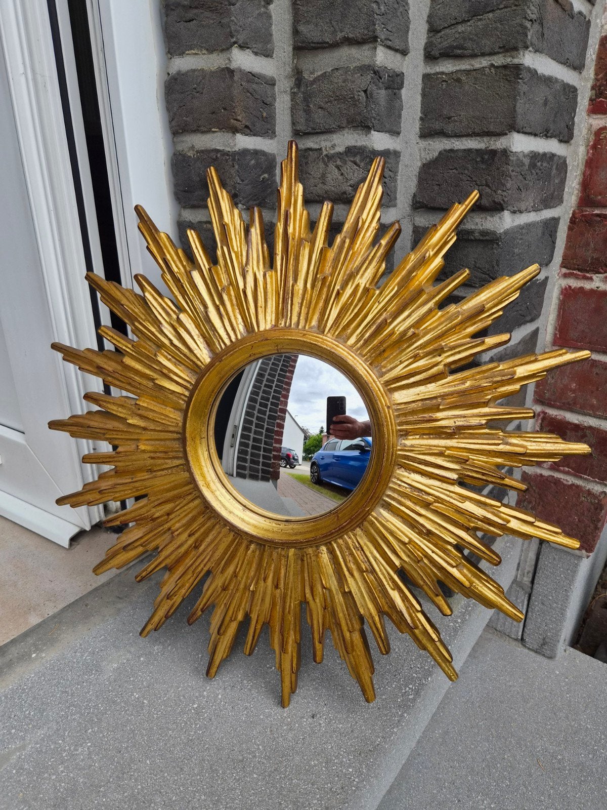 Miroir solaire Deknudt 49 cm, verre convexe 14 cm., Enlèvement ou Envoi, Moins de 100 cm, Rond, Comme neuf