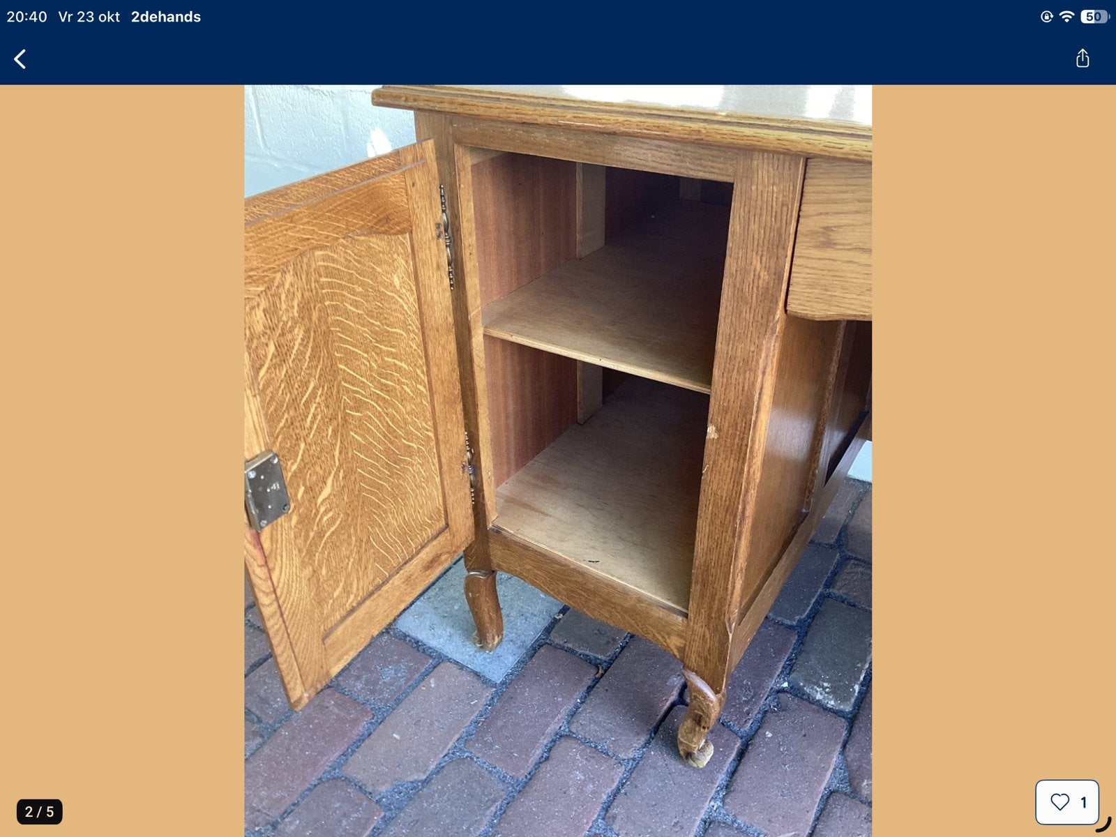 Bureau masseif eiken lodewijk XV - stijl, Antiek en Kunst, Ophalen