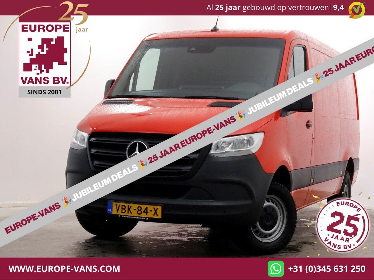 Mercedes-Benz Sprinter 314 CDI 143pk E6 RWD L2H1 Navi/Camera, Autos, Rouge, Achat, Entreprise, Mercedes-Benz
