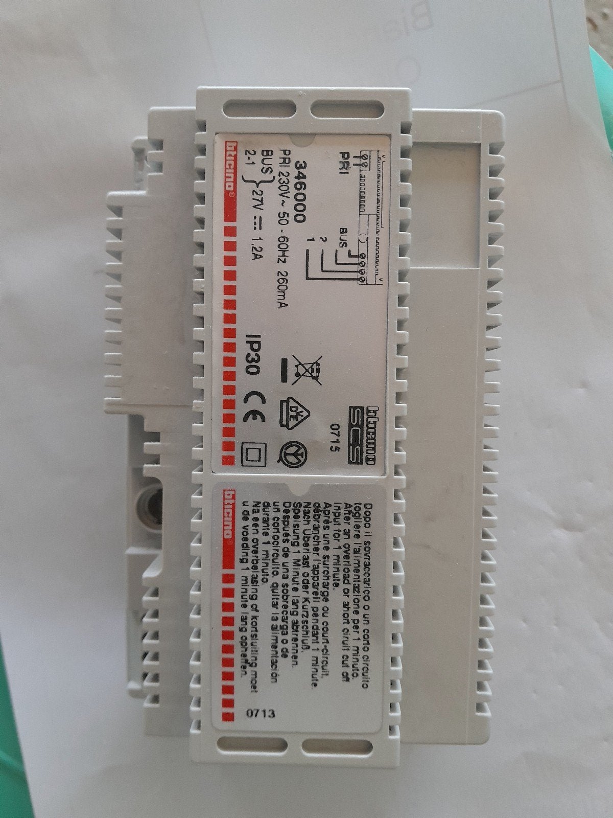 Voeding 2draad Bticino, Hobby en Vrije tijd, Elektronica-componenten, Ophalen