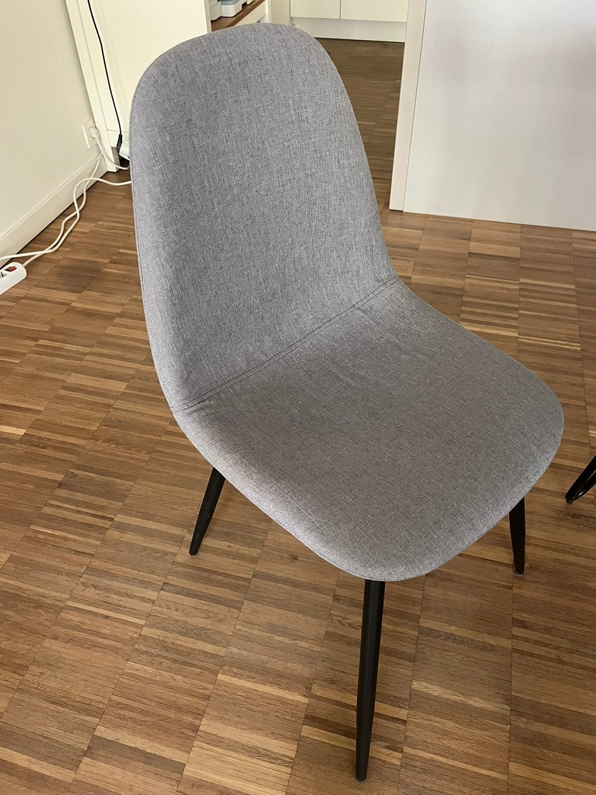 6 Moderne Grijze Eetkamerstoelen – Zeer Goede Staat, Enlèvement, Comme neuf, Tissus