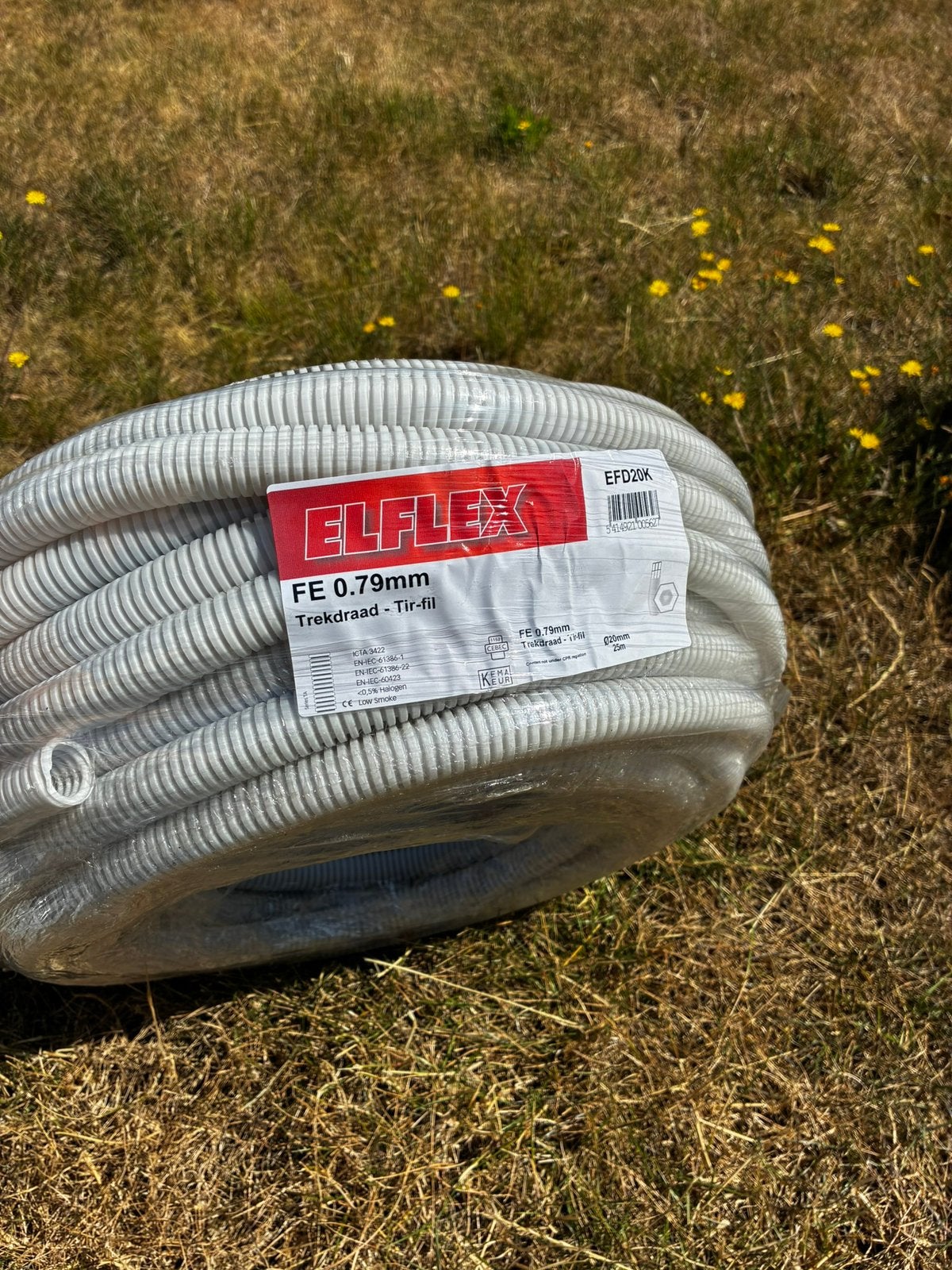 Flexibele lege buis met trekdraad Ø20 mm grijs - 50 meter, Ophalen, Nieuw