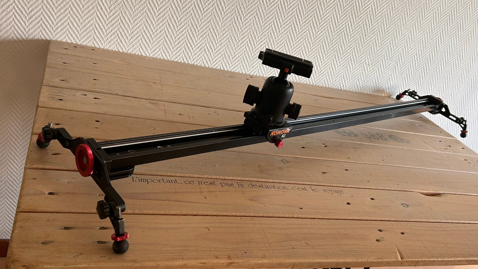 Slider travelling video 120cm KONOVA K2, Slider, Enlèvement ou Envoi, Autres marques, Avec niveau à bulle