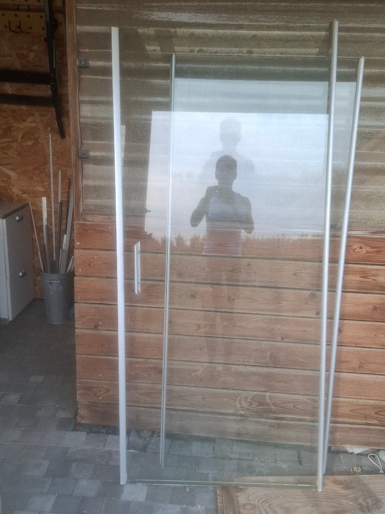 Douchedeur + wand, Ophalen, Gebruikt, Glas, Douche