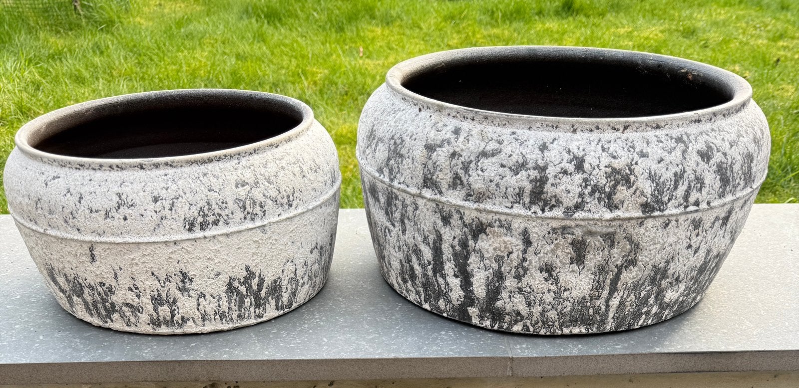 Stenen bloempotten, Tuin en Terras, Bloempotten, Ophalen, Nieuw