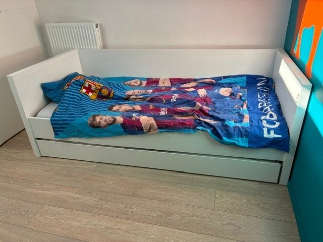 Wit bed, Ophalen, Gebruikt, 90 cm, Eenpersoons