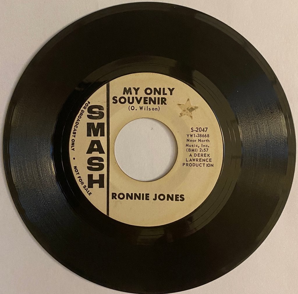 Ronnie Jones — Satisfy My Soul /My Only Souvenir 1966 Promo, Gebruikt, Originele persing, 7 inch, Ophalen of Verzenden
