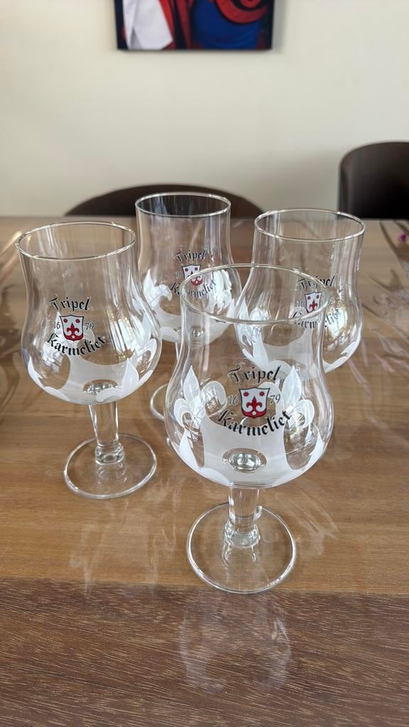 4 verres bière Triple Karmeliet, Enlèvement, Neuf