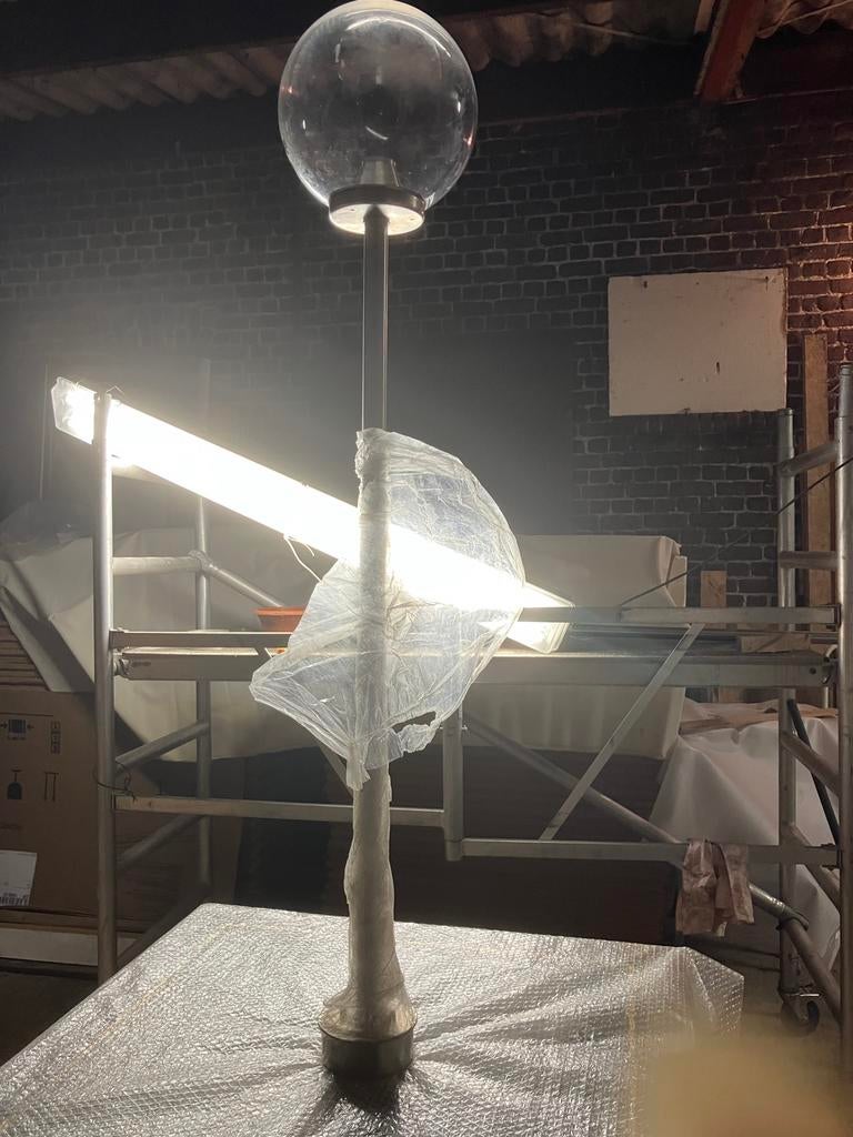 Buitenverlichting 3x lantaarn op voet + 1 wandlamp inox, Tuin en Terras, Ophalen, Zo goed als nieuw, Aluminium, Wandlamp