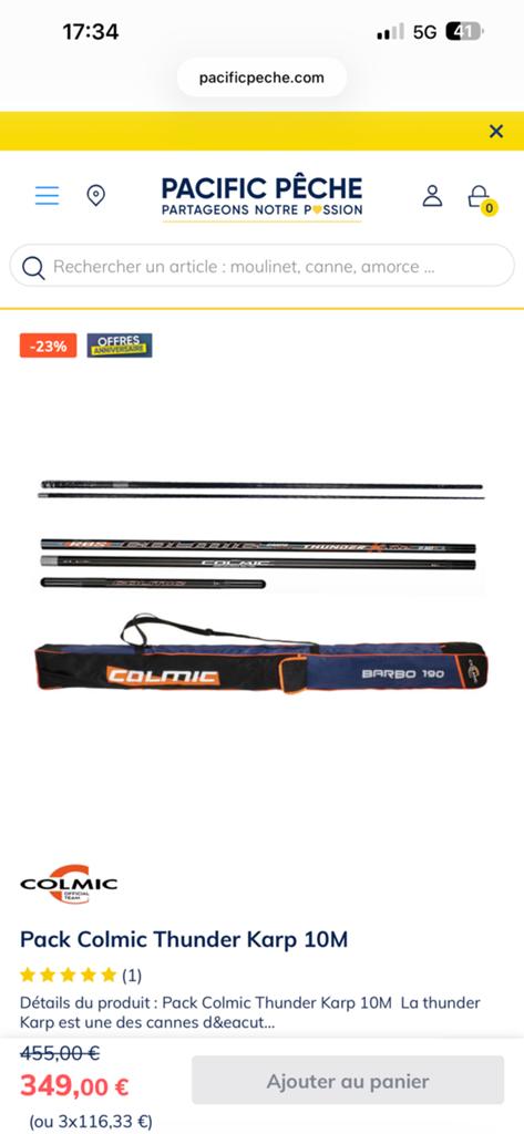 Canne coup colmic speed k40, Enlèvement, Comme neuf